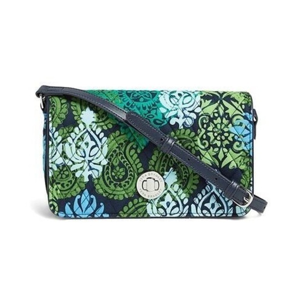 Vera Bradley Turnlock CARIBBEAN SEA Crossbody Purse Organizer Shoulder Bag